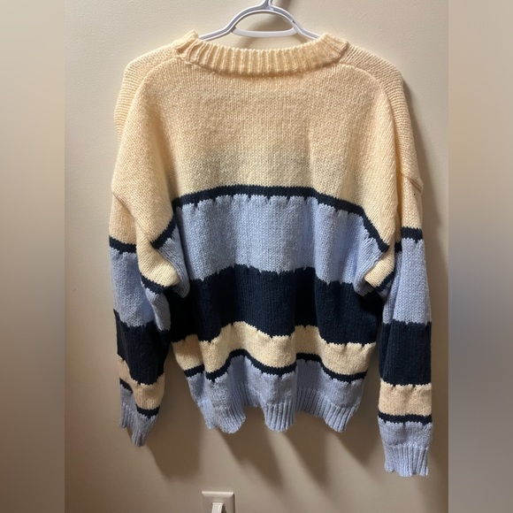 Blue and Cream Knit Sweater - Picture 1 of 2